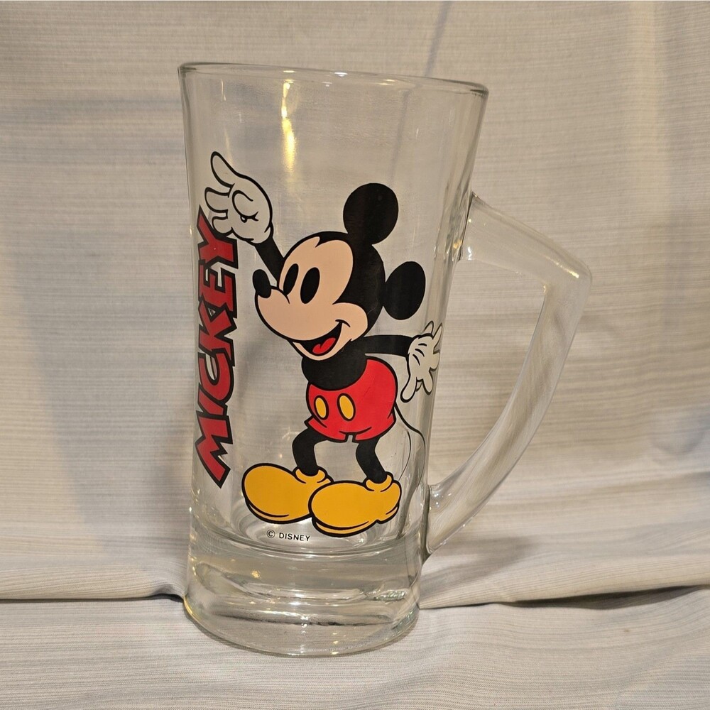 Vintage MICKEY MOUSE Glass Mug 1970's Walt Disney Productions